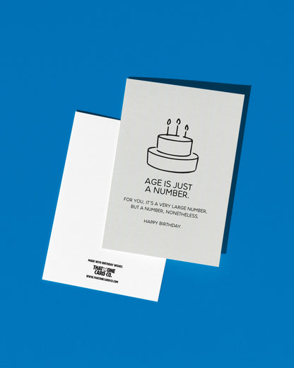 Age is Just a Number Birthday Card | Blank Inside