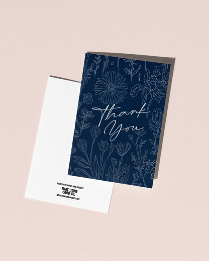 Thank You Botanical Pattern Card  | Blank Inside